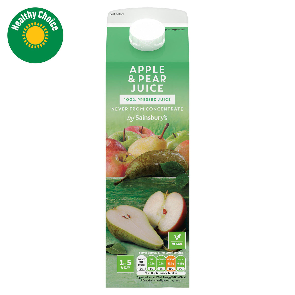 Sainsbury's Apple & Pear Juice 1L (British brand)