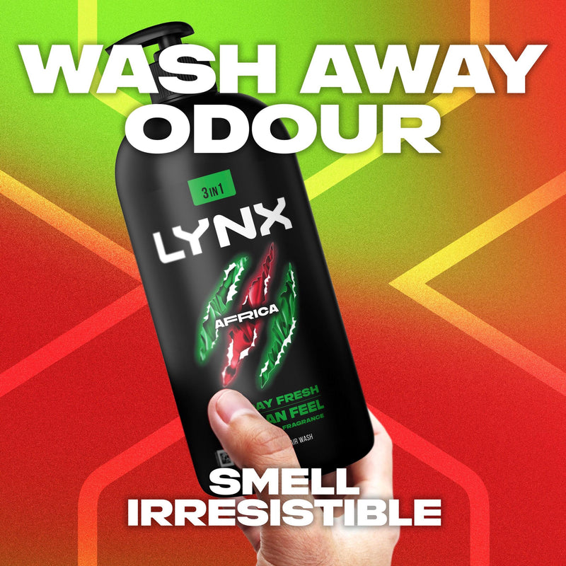 Lynx Africa body wash 900ml, 3 in 1 (British brand)