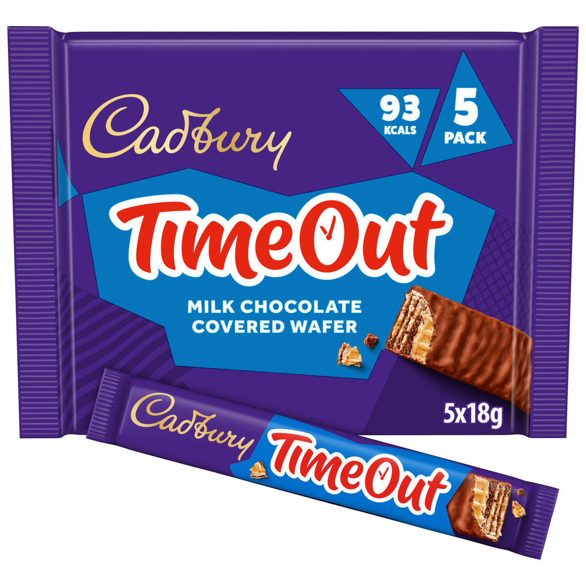 Cadbury Timeout wafer bars multipack 5 x 18g, imported from the UK