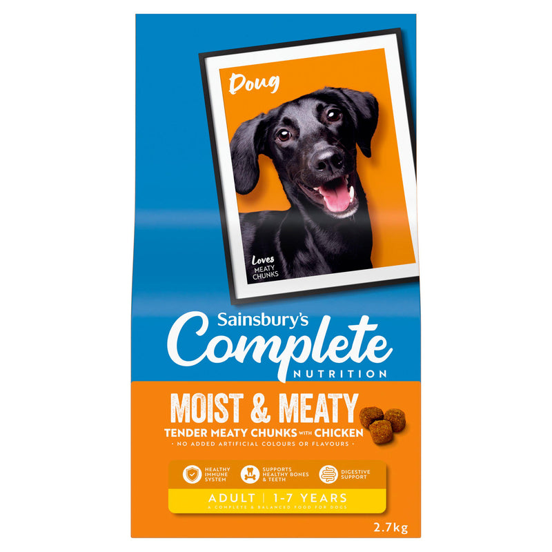 Sainsbury's 2.7kg Complete Nutrition Moist & Meaty Tender Meaty Chunks with Chicken Adult 1-7 Years Dog Food