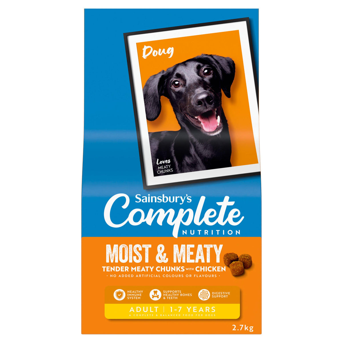 Sainsbury's 2.7kg Complete Nutrition Moist & Meaty Tender Meaty Chunks with Chicken Adult 1-7 Years Dog Food