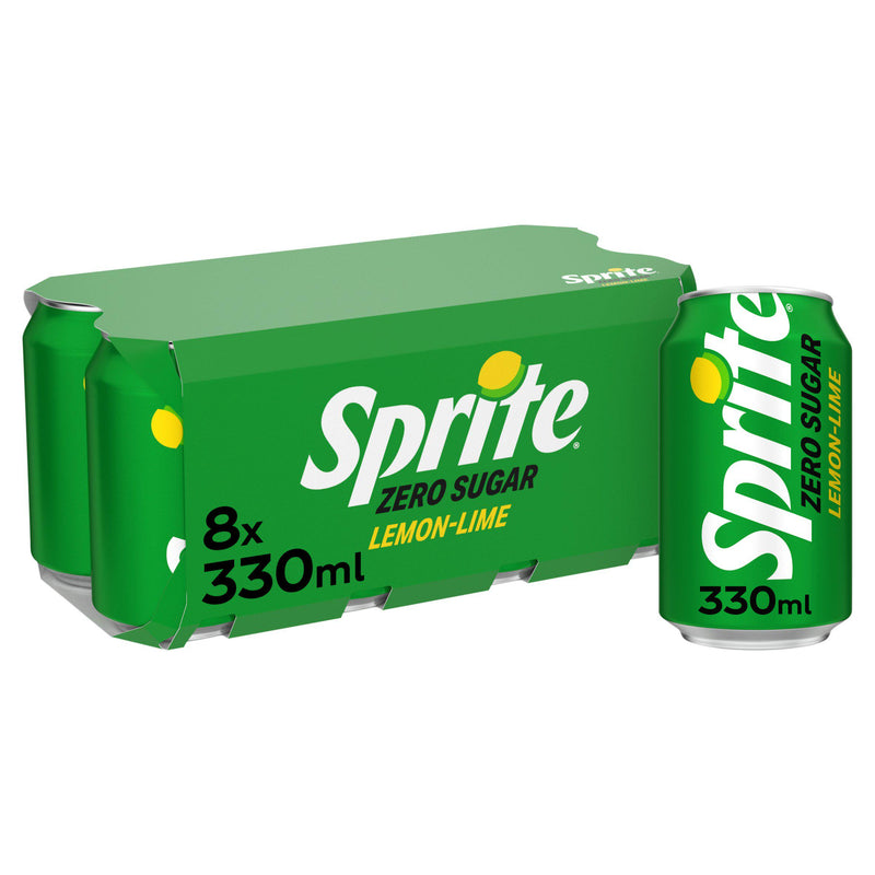 Sprite Zero Sugar soft drink 8x330ml cans (British brand)