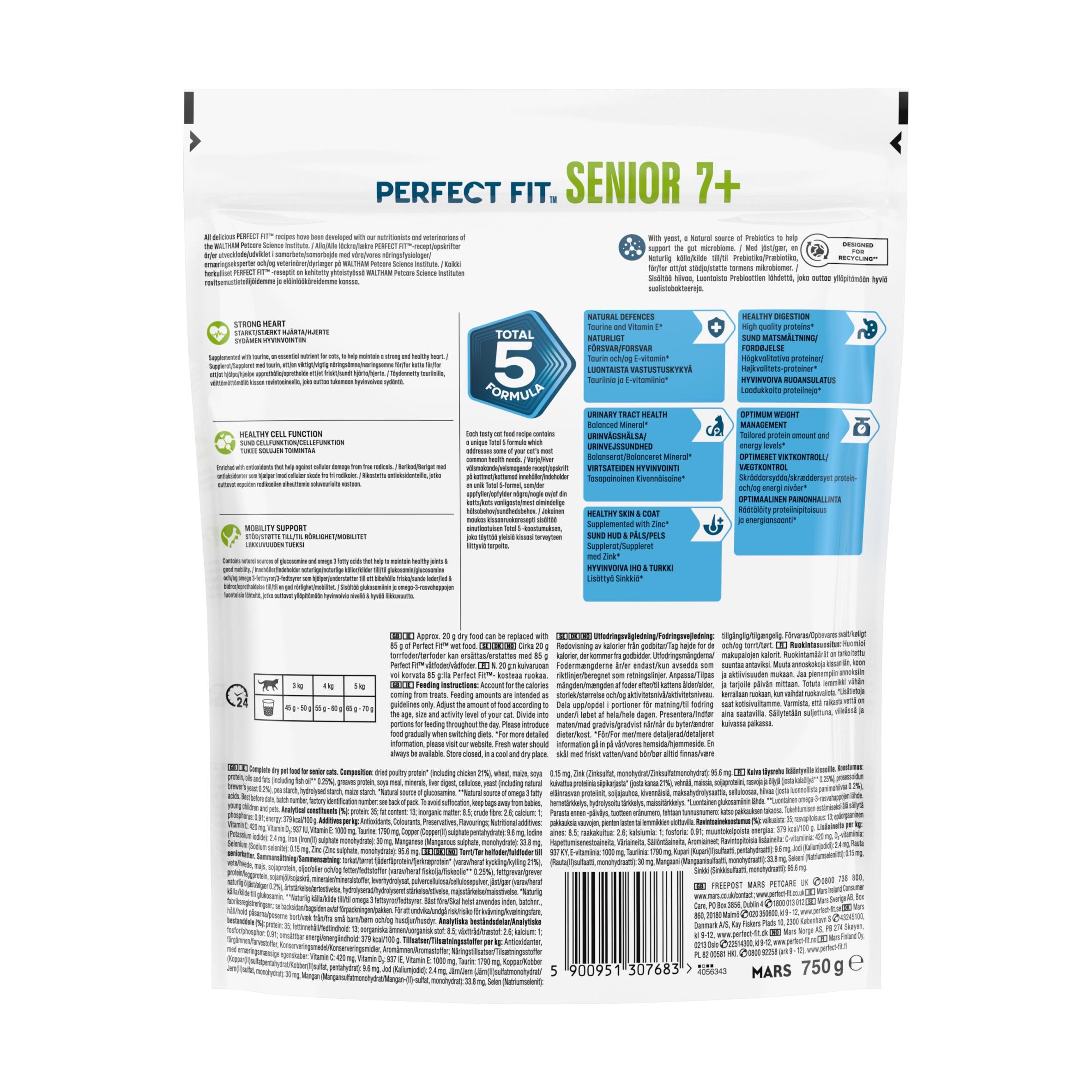 Perfect Fit dry cat food Senior Chicken 750g, UK version