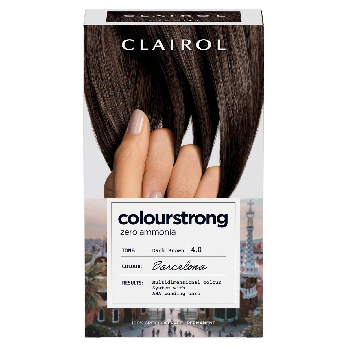 Clairol Colour Strong dark brown permanent hair dye - British product