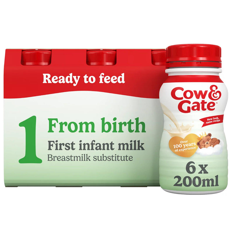 Cow & Gate first infant milk ready to feed 6x200ml (British brand)
