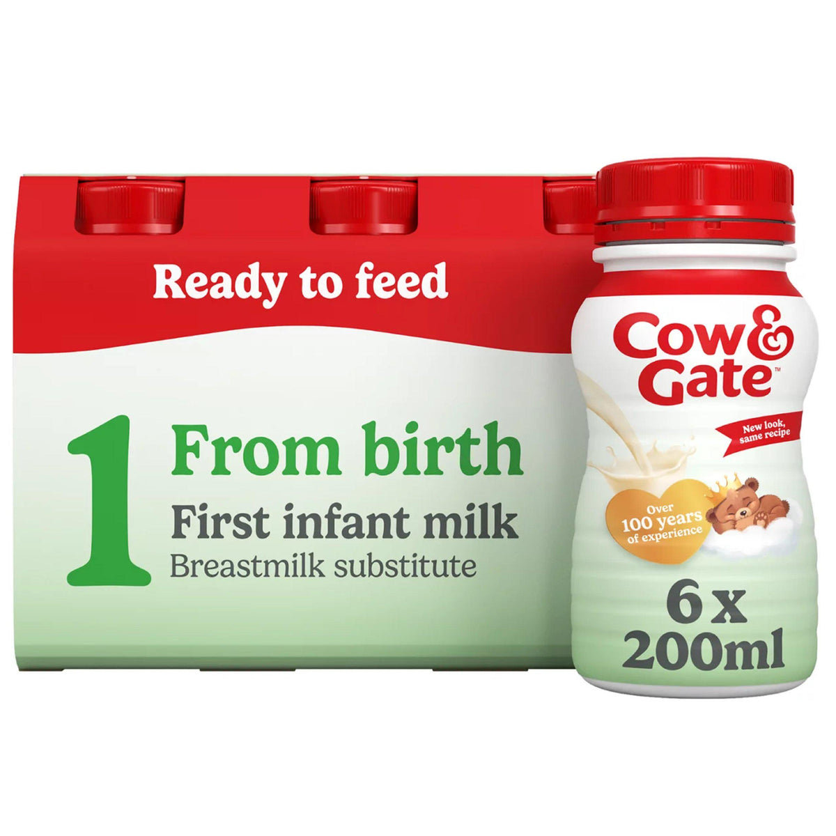 Cow & Gate first infant milk ready to feed 6x200ml (British brand)