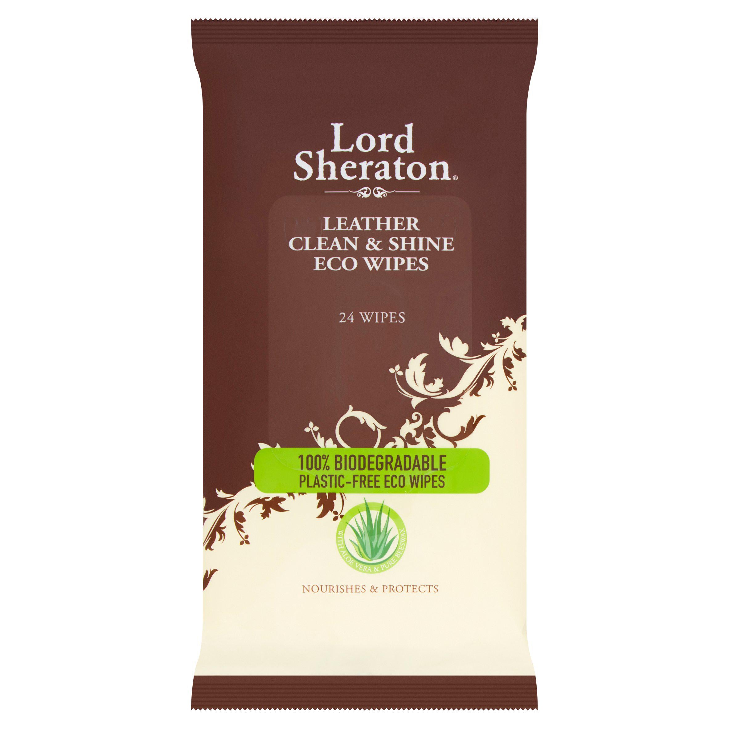 Lord Sheraton leather wipes 24 pack, imported from the UK