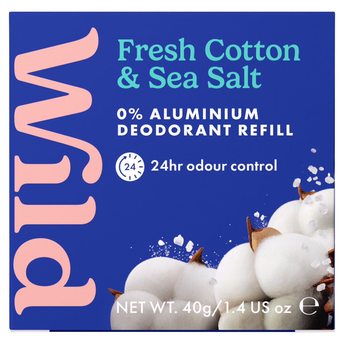 Wild deodorant refill Fresh Cotton & Sea Salt 40g - British product