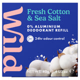 Wild deodorant refill Fresh Cotton & Sea Salt 40g - British product