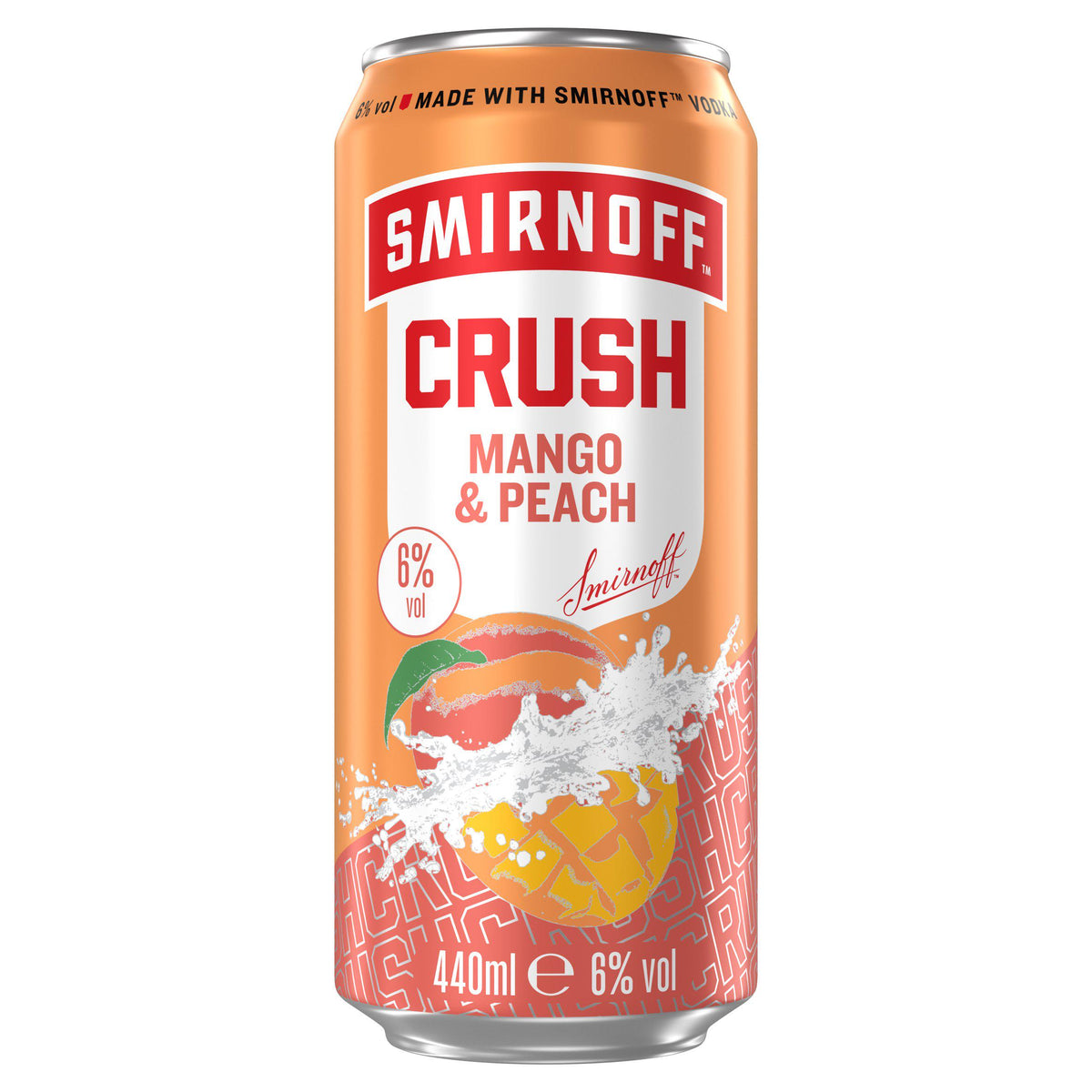 Smirnoff vodka cocktail Mango & Peach 440ml, imported from the UK