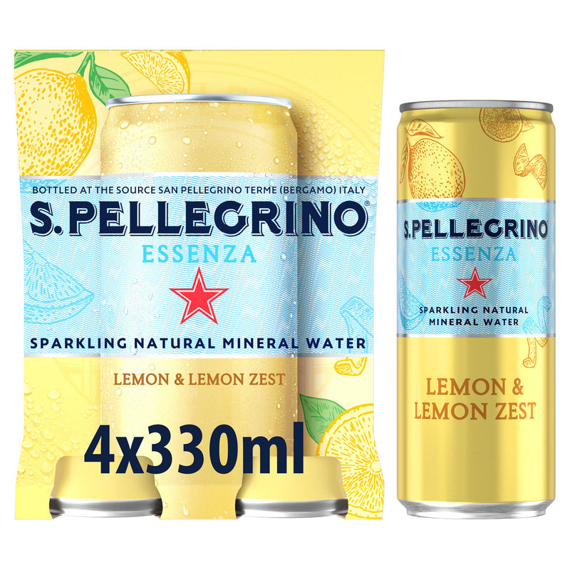 San Pellegrino Essenza Sparkling Water Lemon 4x330ml (British brand)