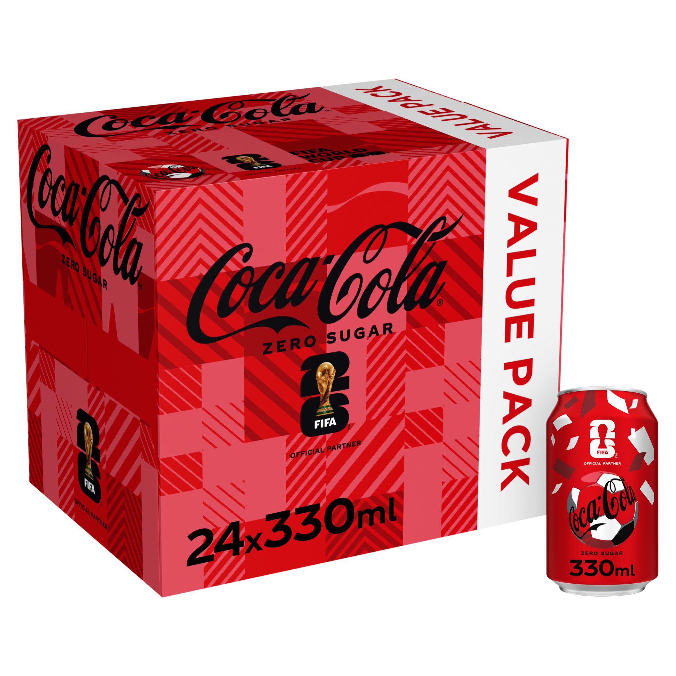 Coca-Cola soft drink Zero Sugar 24x330ml - British product