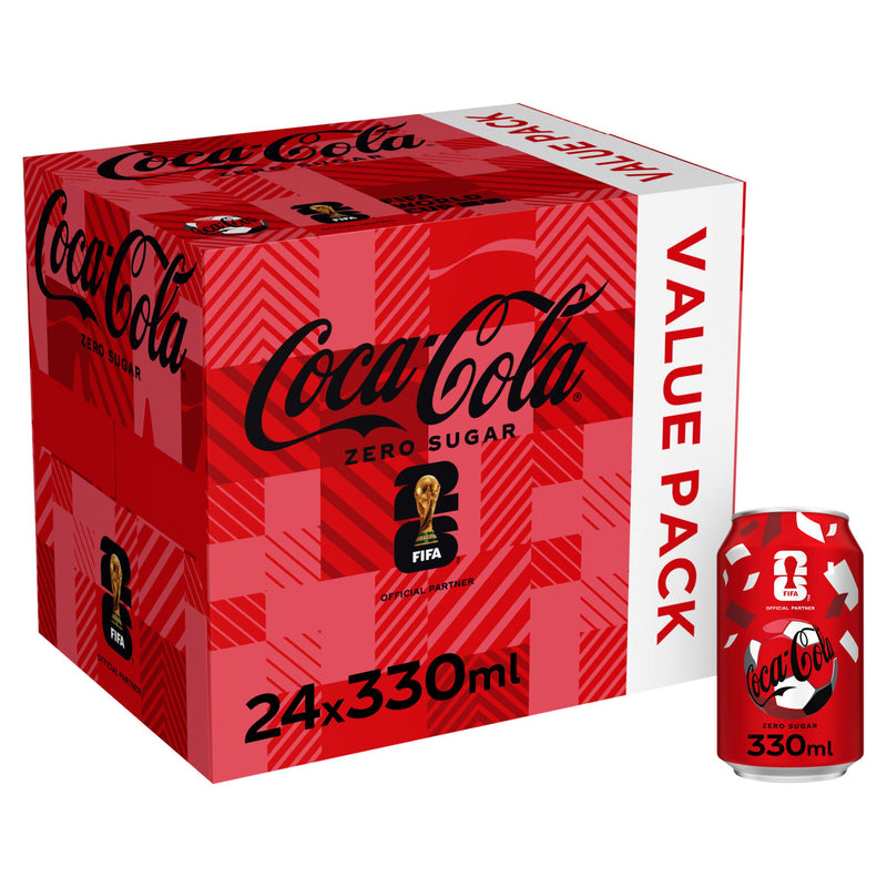 Coca-Cola soft drink Zero Sugar 24x330ml - British product