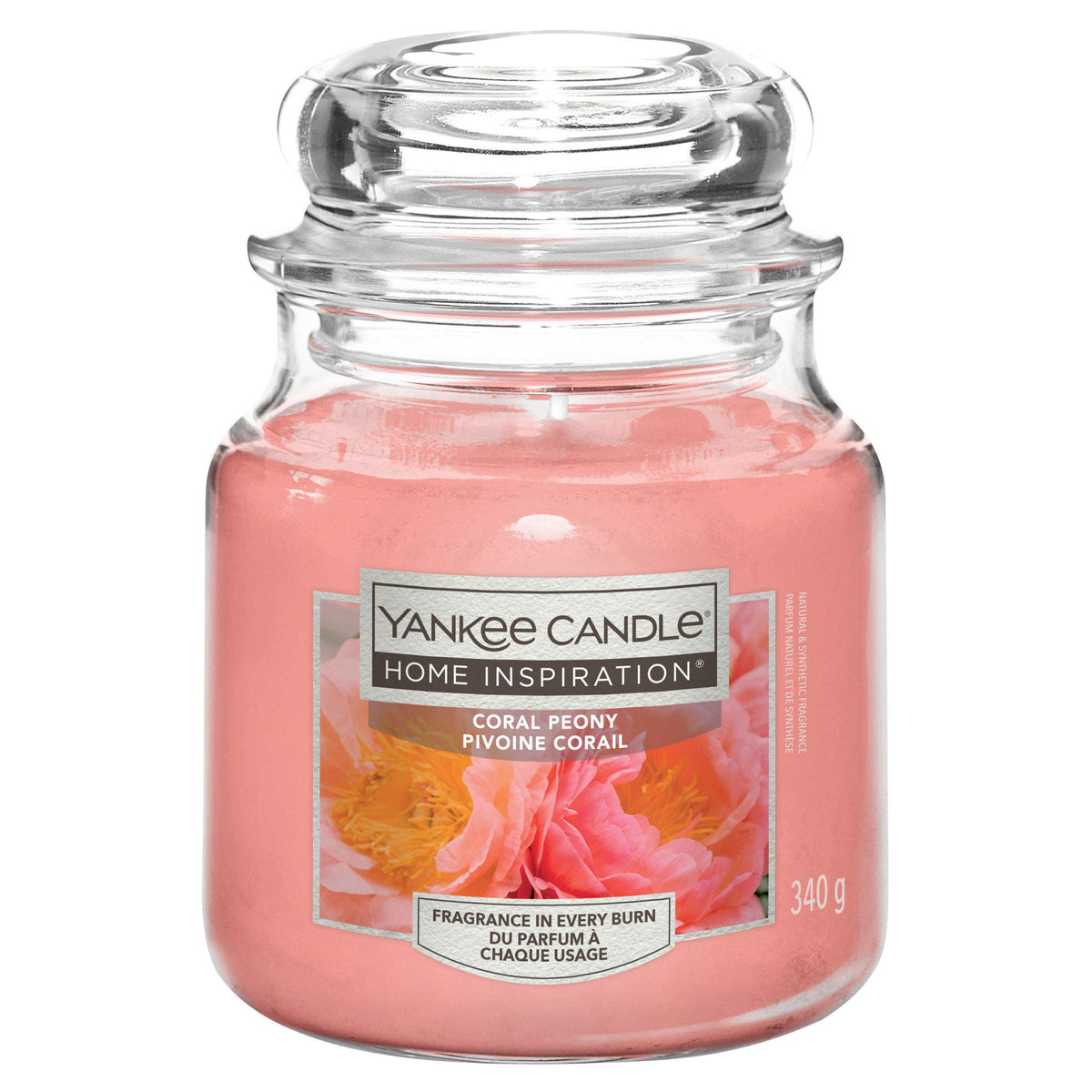 Yankee Candle Home Inspiration Medium Jar Coral Peony scented candle (British brand)