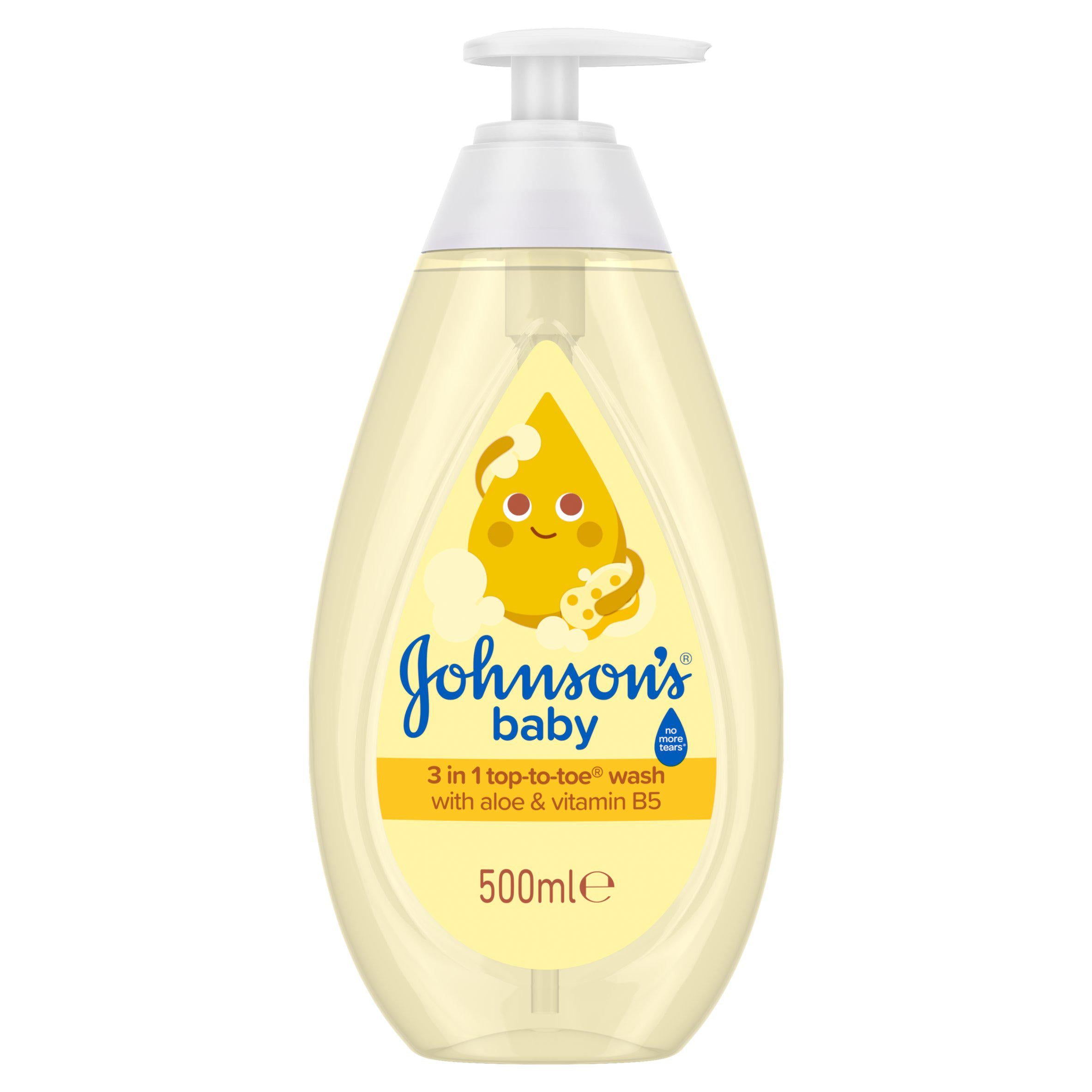 Johnson's Top To Toe Baby Wash 500ml, imported from the UK