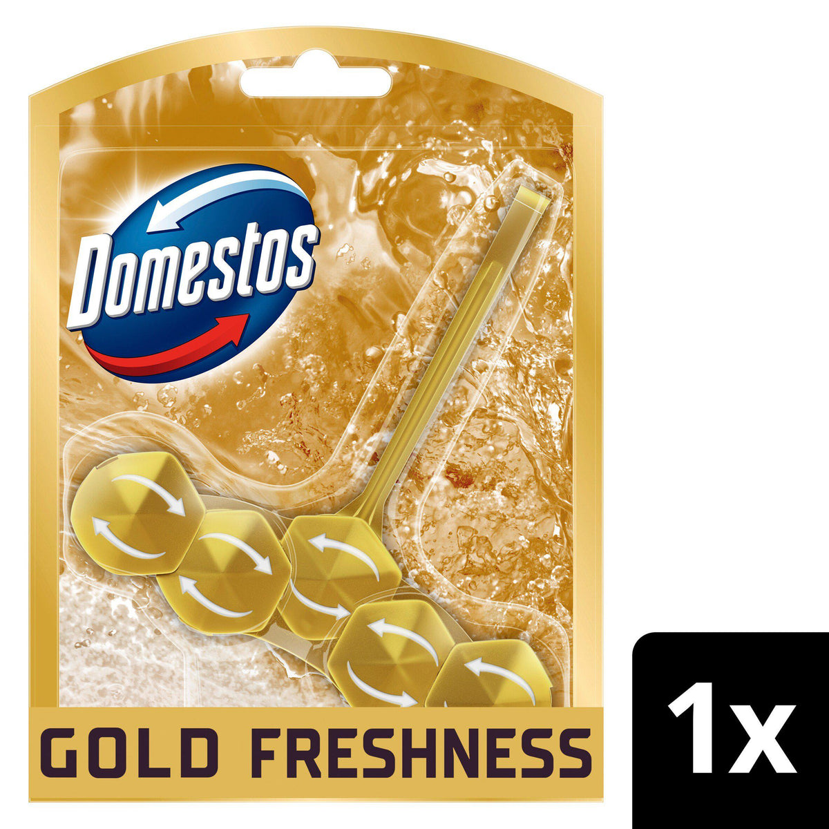 Domestos Gold Freshness toilet rim block 5x50g (British brand)