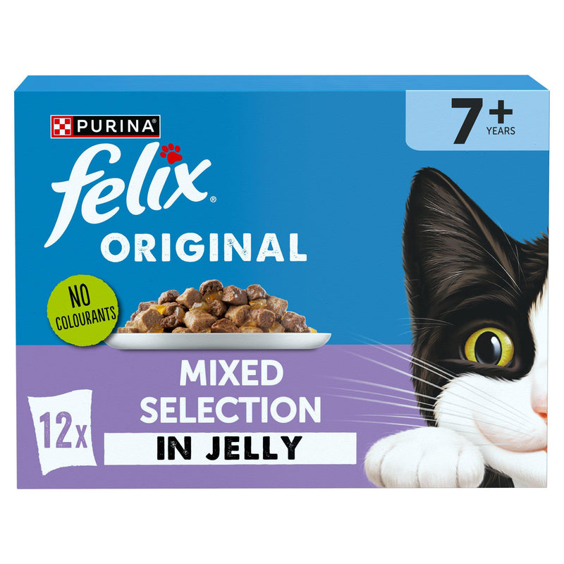 Felix Senior 7+ mixed selection wet cat food 12x85g, UK version