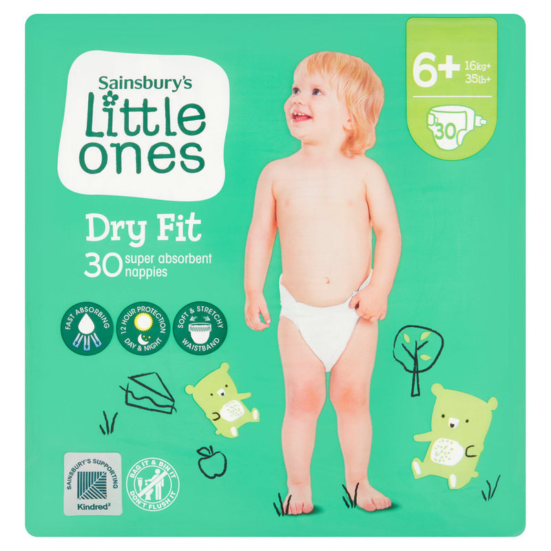 Sainsbury's Little Ones Dry Fit nappies size 6+ imported from the UK