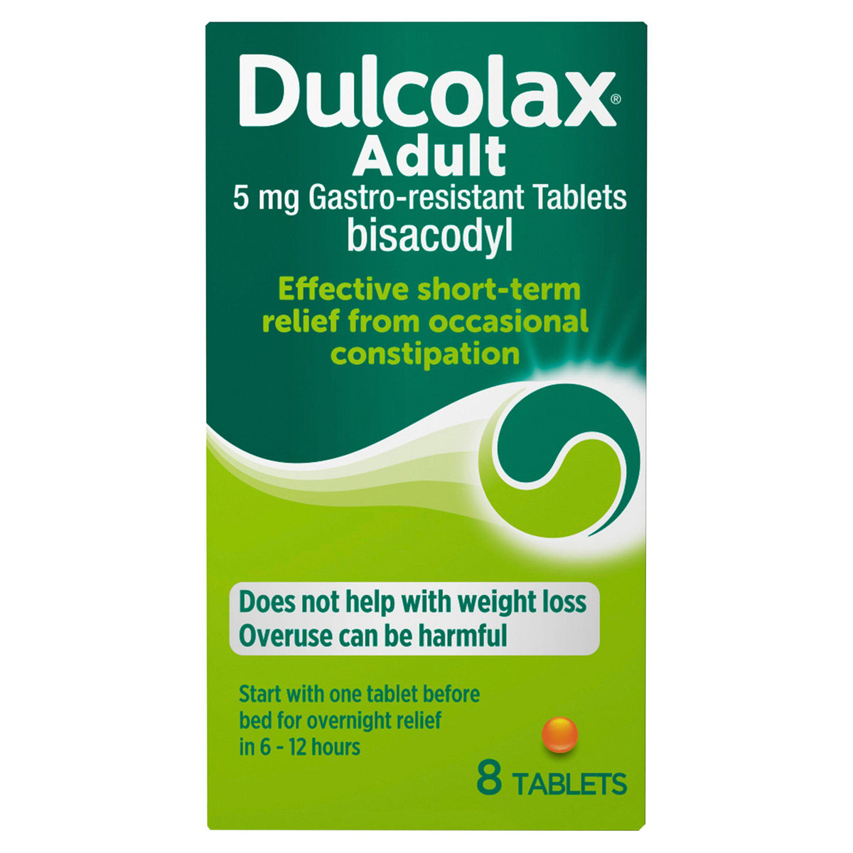 Dulcolax laxative tablets 5mg 8 tablets, imported from the UK