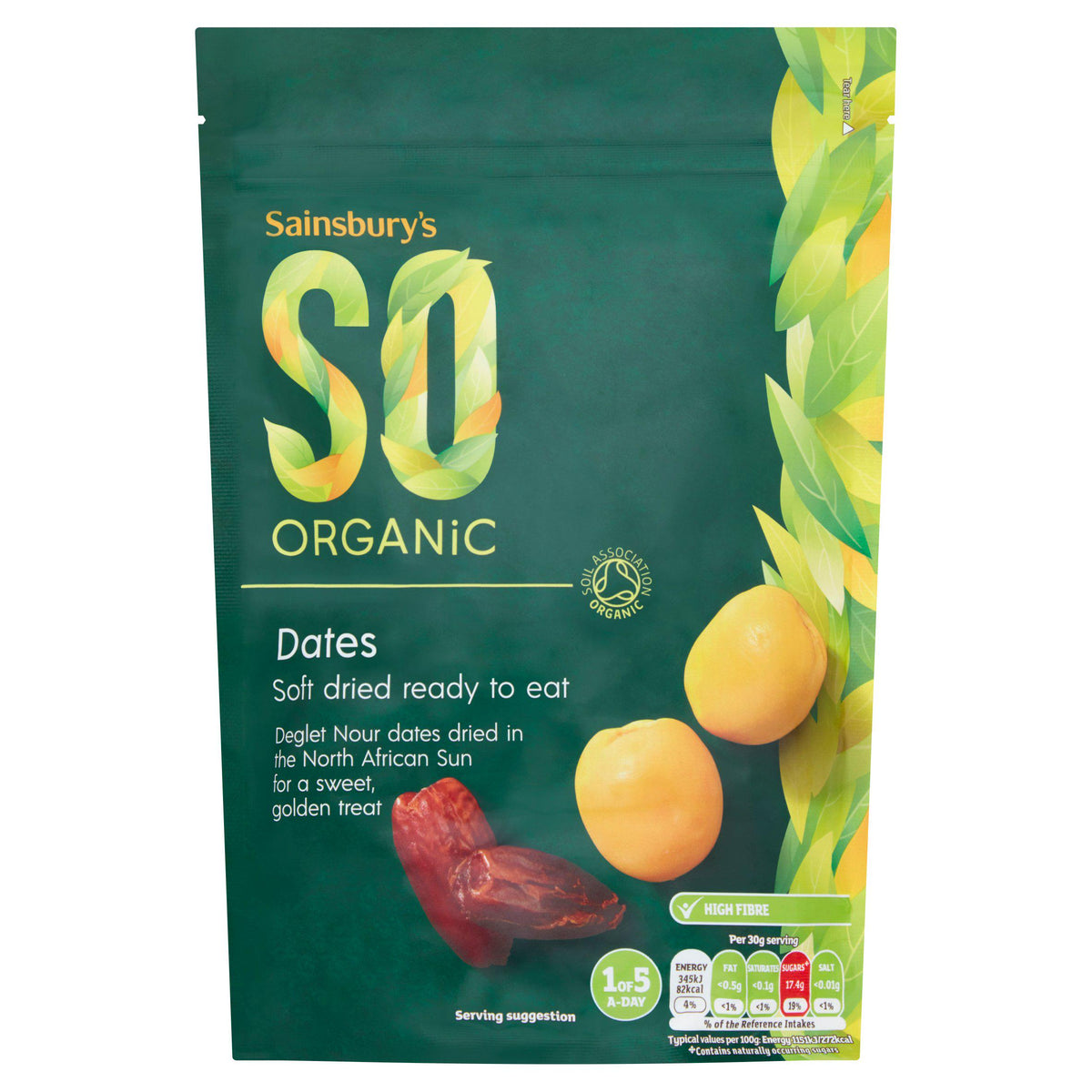 Sainsbury's SO Organic dried dates 250g (British brand)