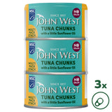 John West Tuna Chunks No Drain Sunflower Oil 3x100g, UK version
