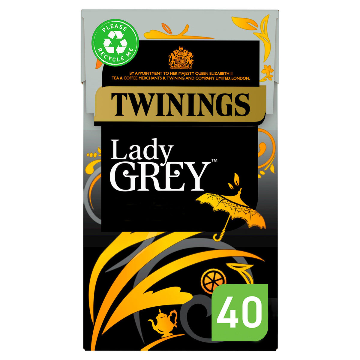 Twinings Lady Grey tea bags 40 count 100g, UK version