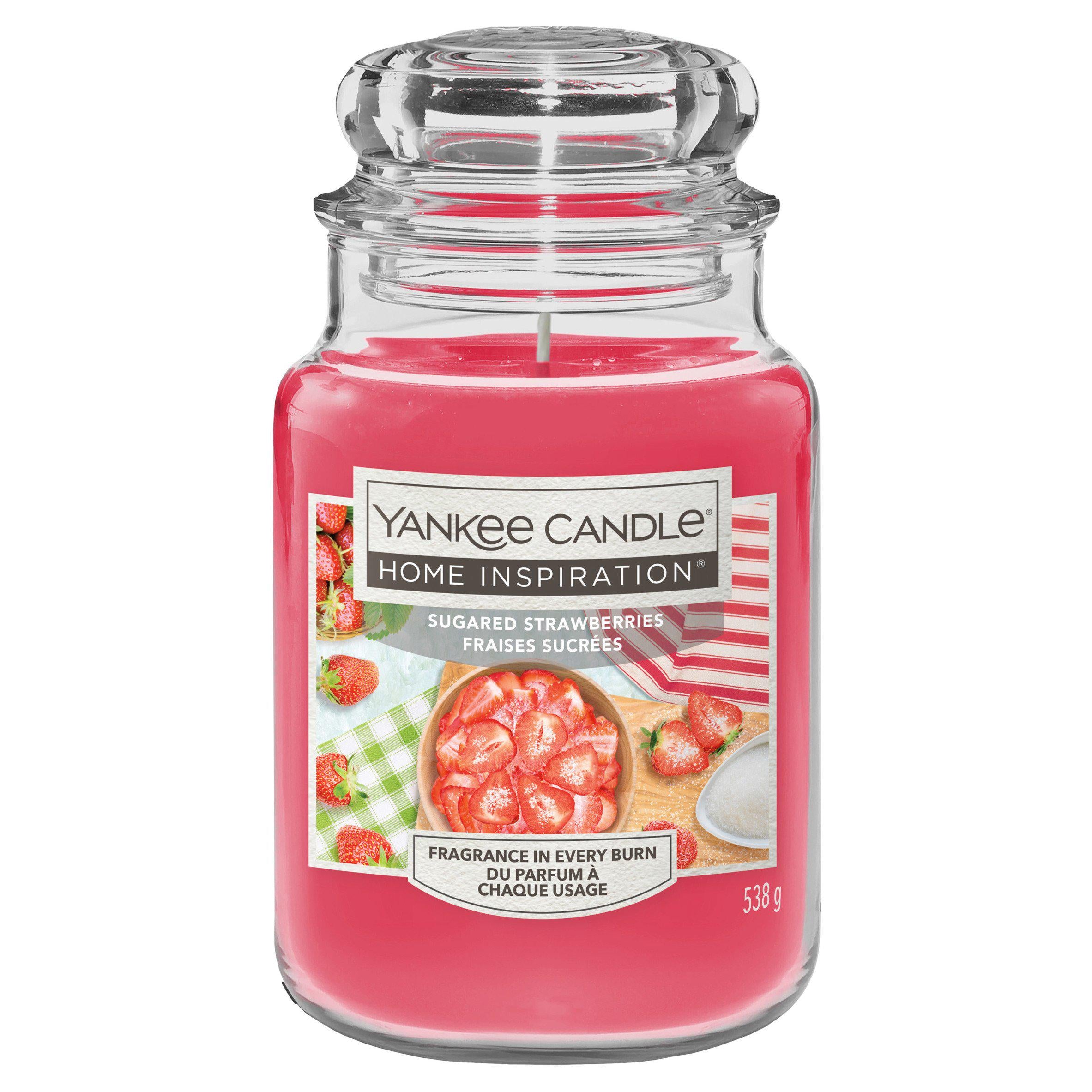 Yankee Candle large inspiration candle jar sugared strawberries, imported from the UK