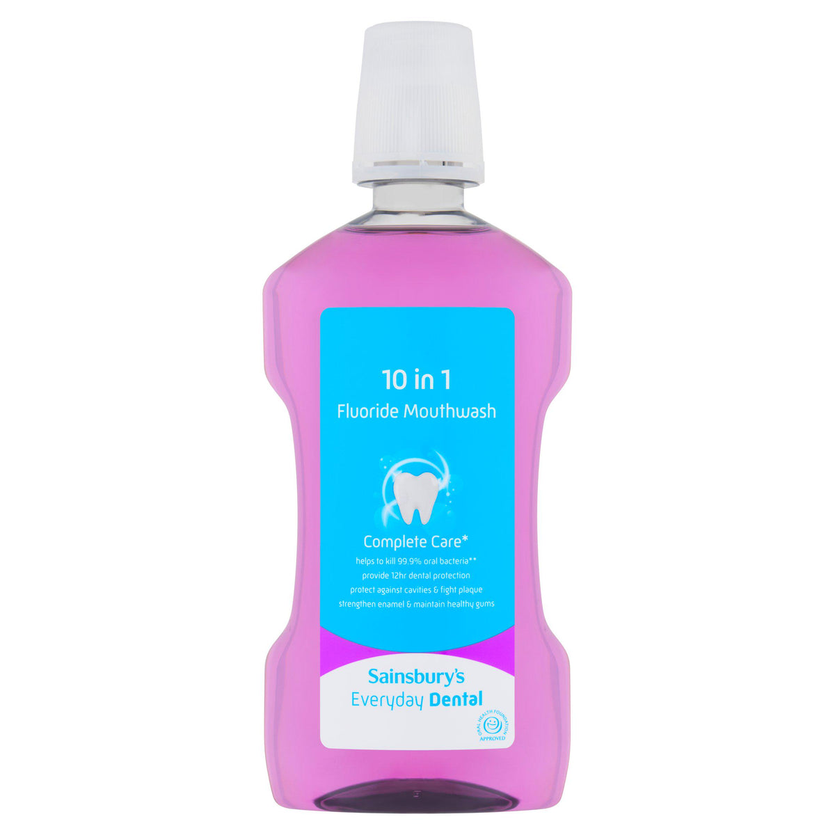 Sainsbury's 10 in 1 fluoride mouthwash 600ml (British brand)