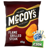 McCoy's potato crisps flame grilled steak flavour 45g, imported from the UK