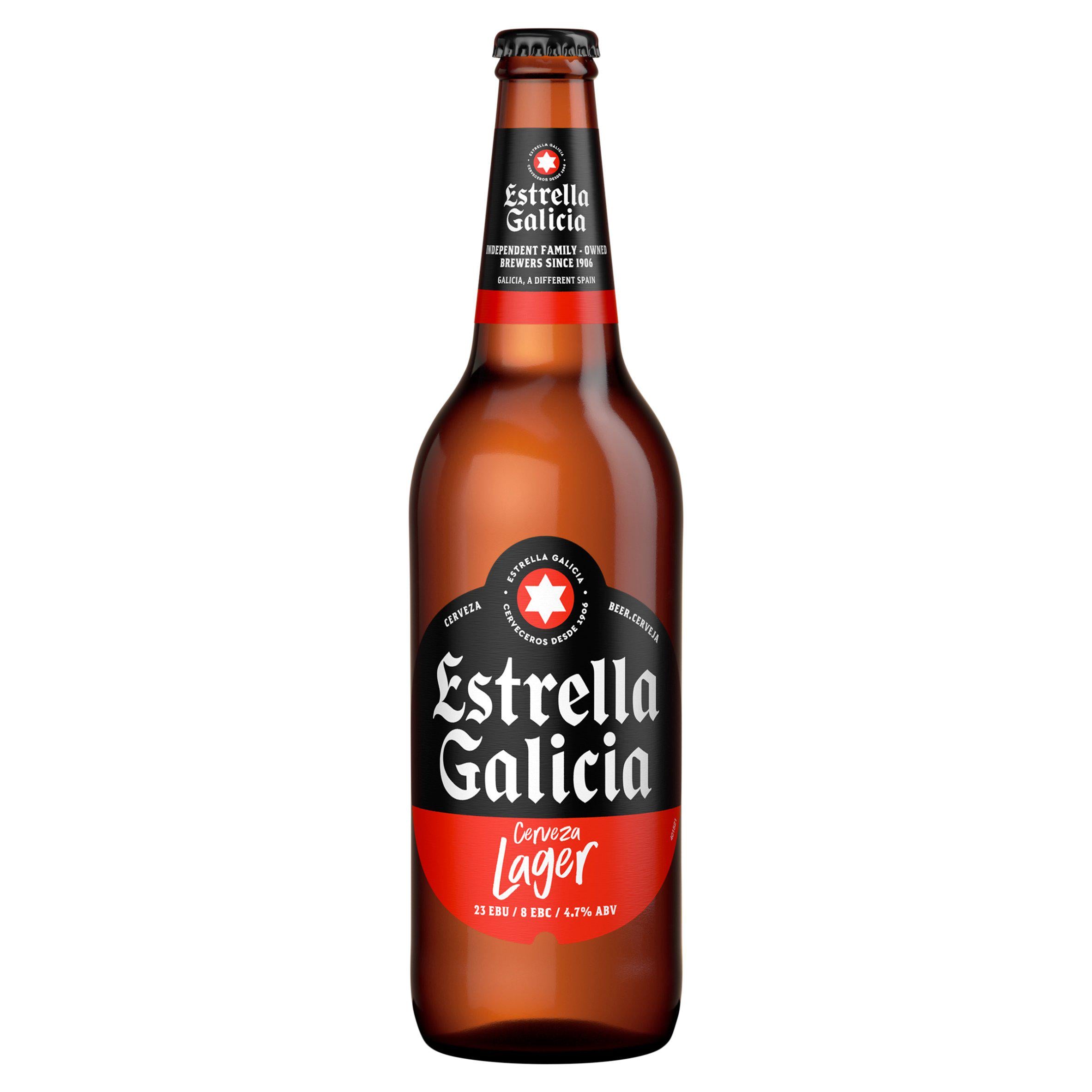 Estrella Galicia Spanish lager beer 660ml (British brand)