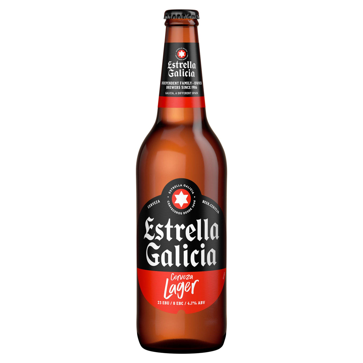 Estrella Galicia Spanish lager beer 660ml (British brand)