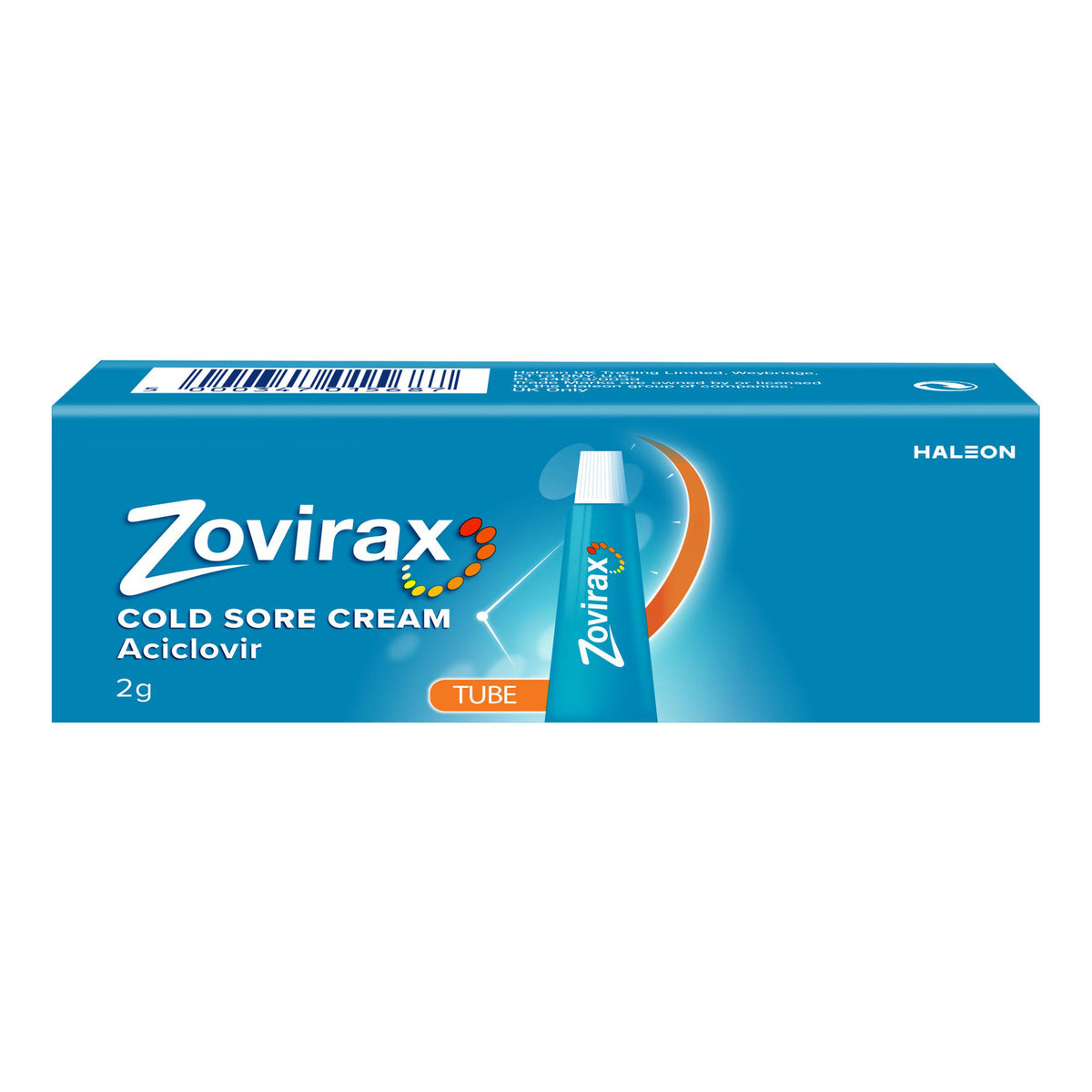 Zovirax cold sore cream 2g tube, imported from the UK