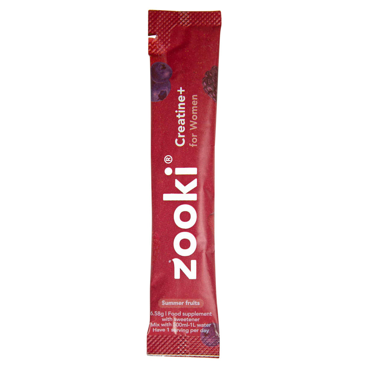 Zooki women's creatine supplement summer fruits 6.58g sachet, imported from the UK