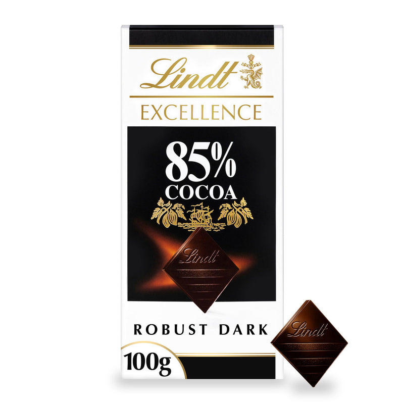 Lindt Excellence 85% dark chocolate bar 100g, UK version