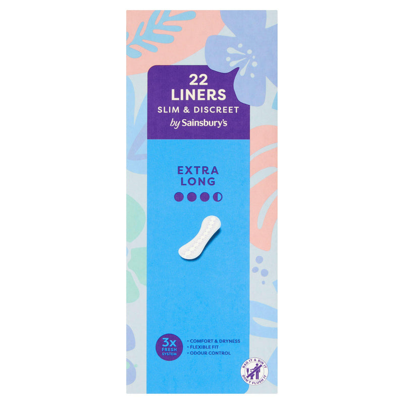Sainsbury's extra long panty liners 22 count, UK version