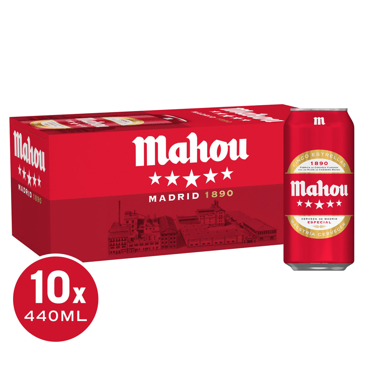 Mahou Lager Beer Fridge Pack 10 x 440ml, imported from the UK