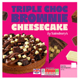 Sainsbury's loaded triple choc brownie cheesecake 550g, imported from the UK