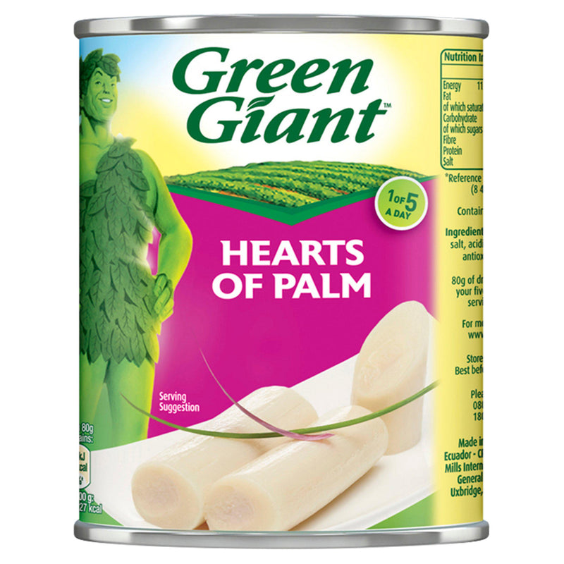 Green Giant whole hearts of palm 410g, imported from the UK
