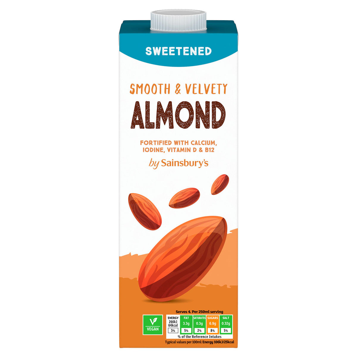 Sainsbury's sweetened almond drink 1L - British product