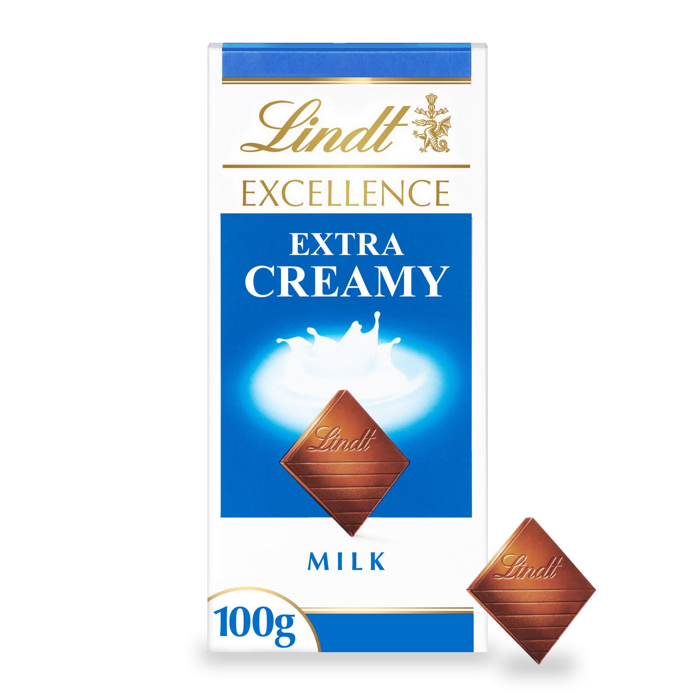 Lindt milk chocolate extra creamy bar 100g - British product