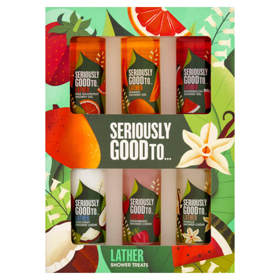Sainsburys Sainsbury's Seriously Good To Lather Shower Treats 6x50ml- Buy online at McGrocer