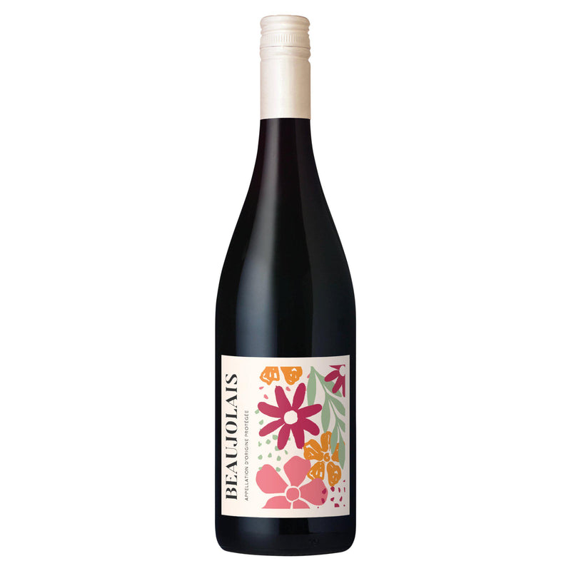 Beaujolais Symphonie de Fleurs red wine bottle, imported from the UK