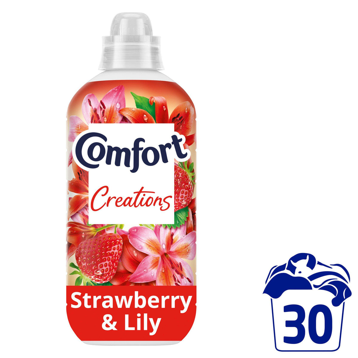 Comfort fabric conditioner Strawberry and Lily 900ml, imported from the UK