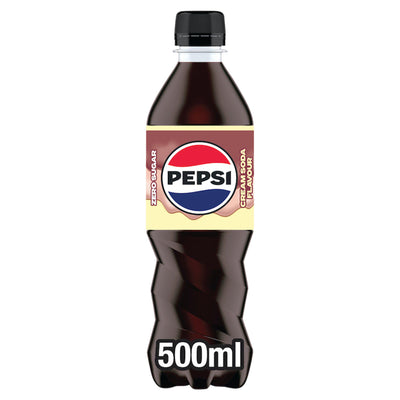 Sainsburys Pepsi Cream Soda Flavour Cola Zero Sugar Soft Drink 500ml- Buy online at McGrocer