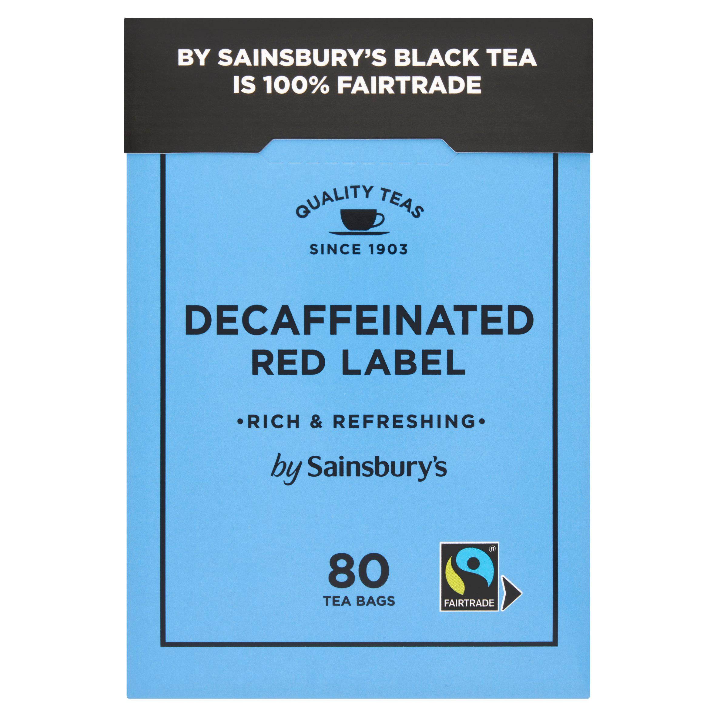 Sainsbury's Red Label decaf tea 80 bags 250g (British brand)