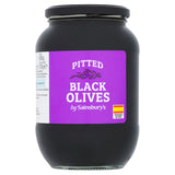 Sainsbury's pitted black olives 800g jar (British brand)