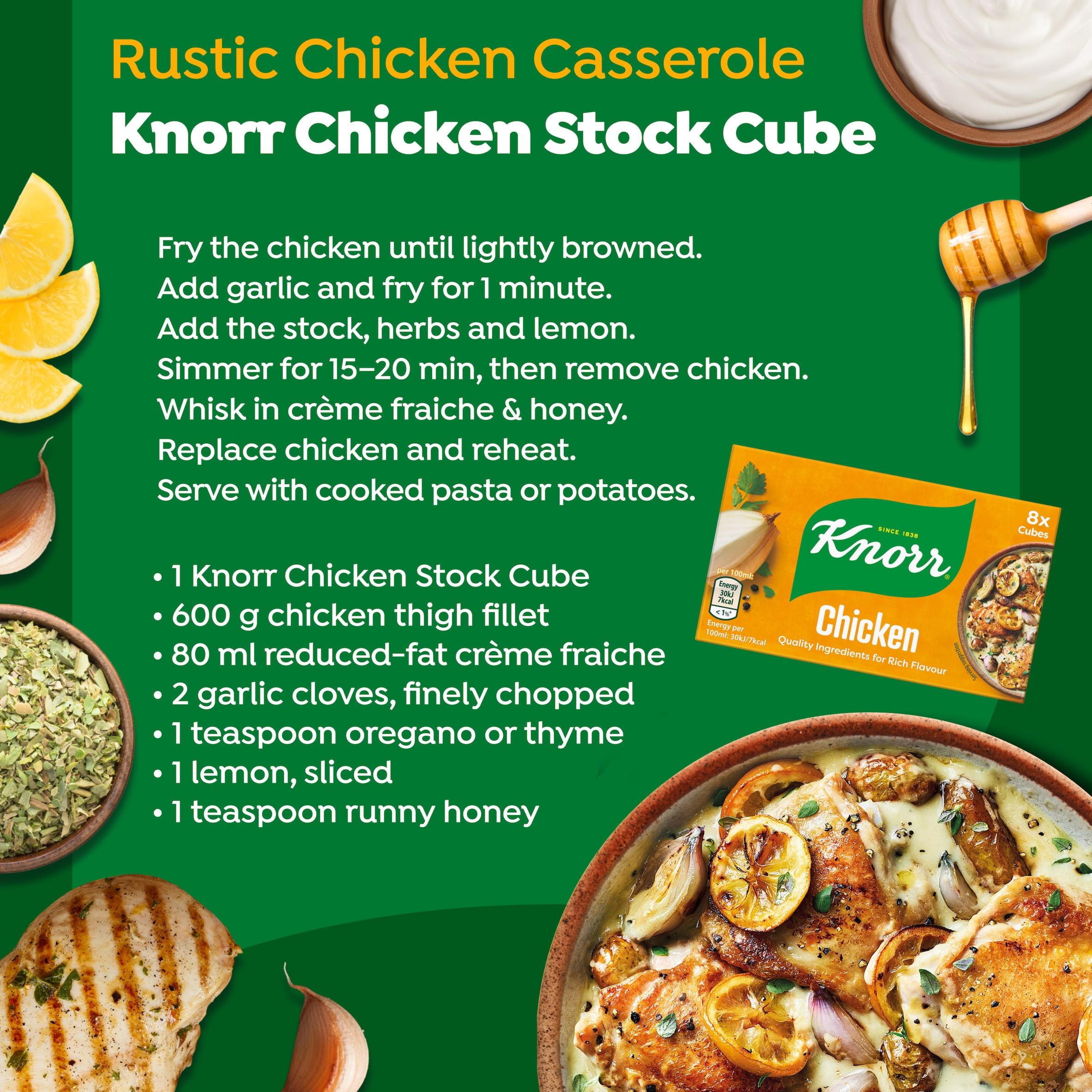 Knorr chicken stock cubes 20x10g, imported from the UK