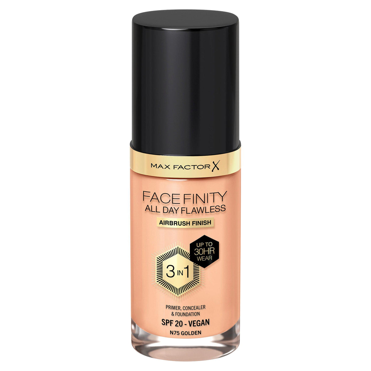 Max Factor foundation in golden shade 75, 30ml, imported from the UK
