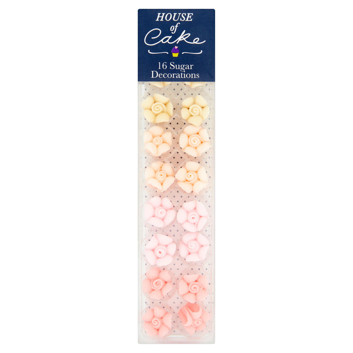 House of Cake pink ombre flower cake decorations x16, UK version