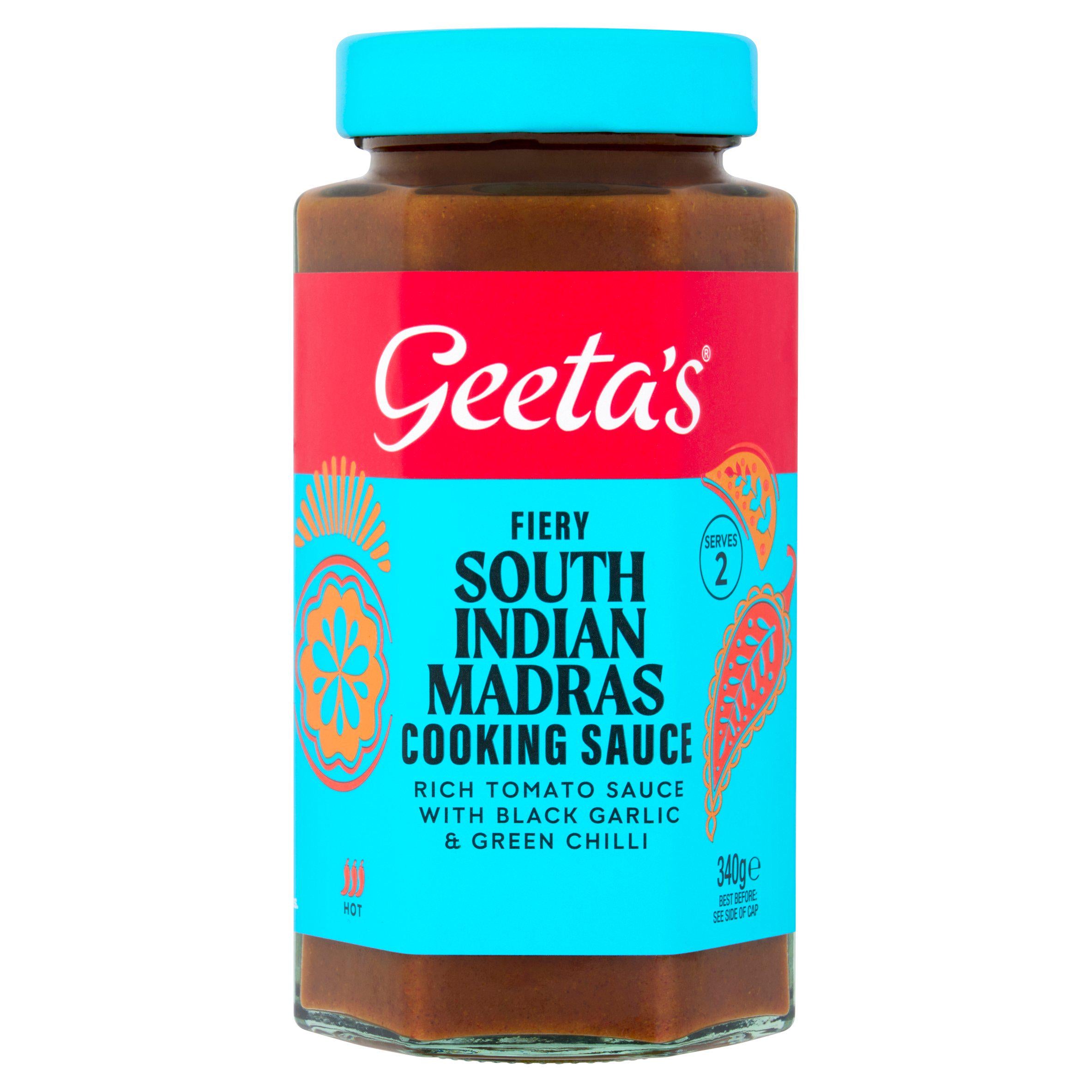 Geeta's Fiery South Indian Madras cooking sauce 340g, UK version